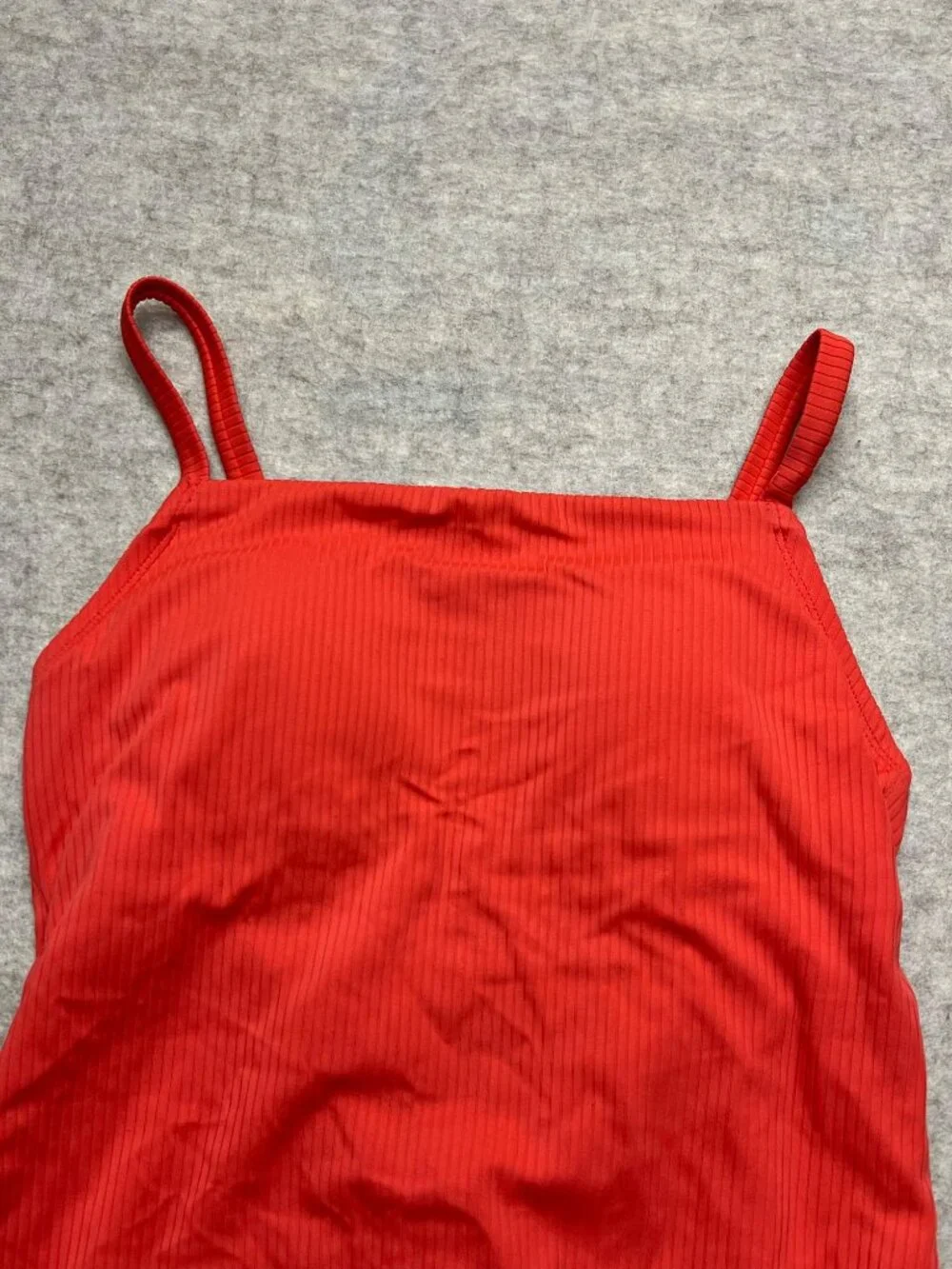 Kona Sol Red Ribbed One-Piece Swimsuit With Crisscross Back Straps Small - Picture 2 of 7